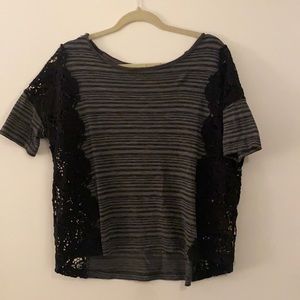 Free People | Stripped TShirt with Lace sides